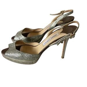Jimmy Choo Crystal Glitter Accents Slingback Pumps Women's Size: 9.5 | IT 40